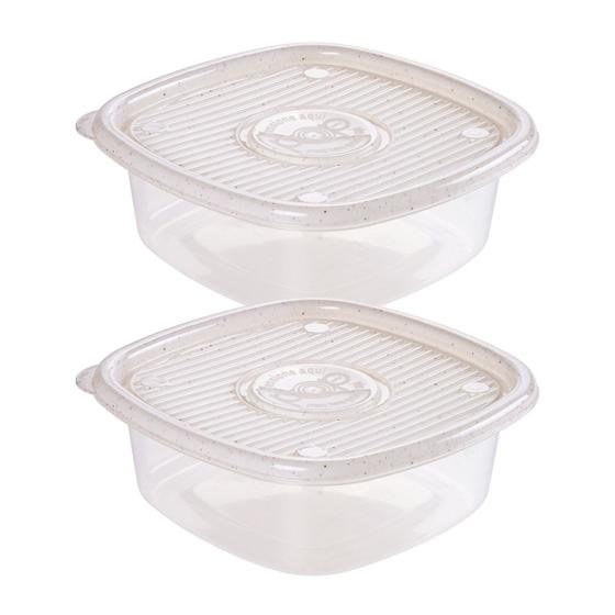 Imagem de Pote Plástico Plasútil 1 Litro Alimentos Marmita Geladeira Frutas Micro-ondas Fitness Cozinha Freezer