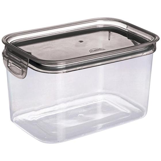 Imagem de Pote Plástico Retangular C/TRAVA 1,2L Cristal