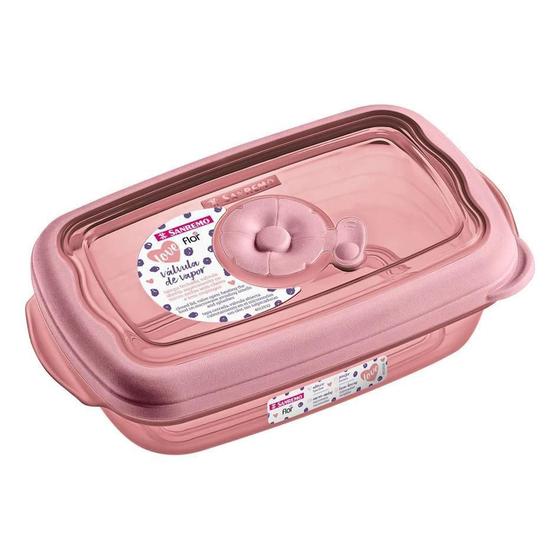 Imagem de Pote Plastico Retangular Sanremo 430Ml Rosa