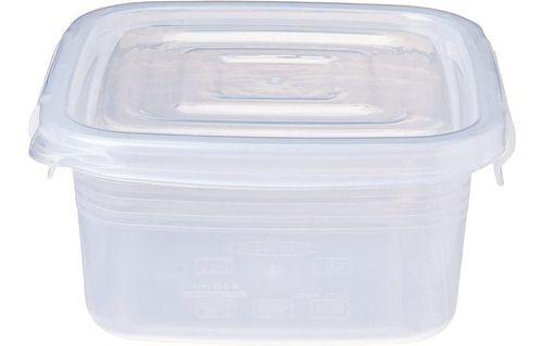 Imagem de Pote Quadrado Com Travas Laterais 860ml Freezer Microondas