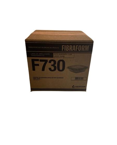 Imagem de Pote Quadrado Transparente 250ml Tampa com Lacre F730 Fibraform c/100 un
