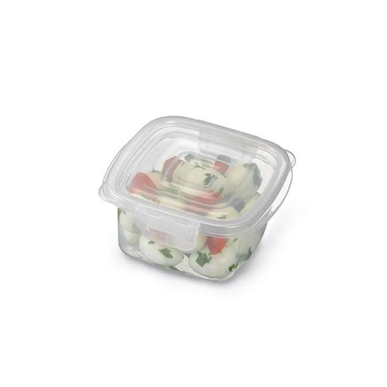 Imagem de Pote Quadrado Transparente Com Travas Laterais P 360 Ml