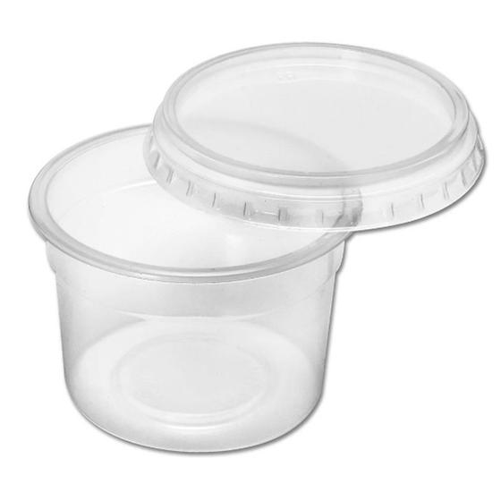 Imagem de Pote Redondo com tampa Descartável Microondas Freezer 350ml 120 uni
