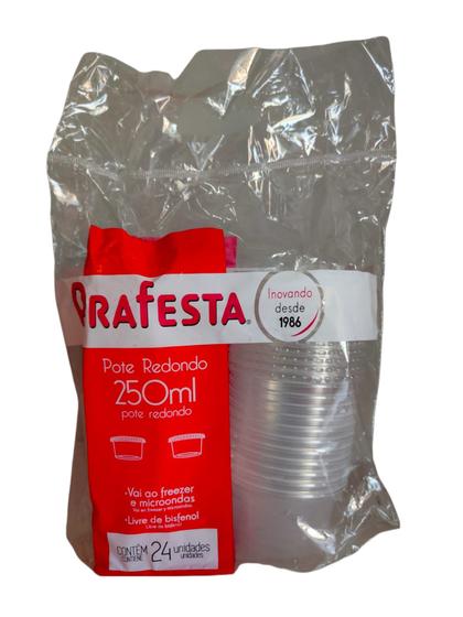 Imagem de Pote Redondo Freezer e Micro-ondas 250ml com Tampa Prafesta c/24 un