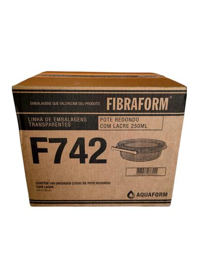Imagem de Pote Redondo Transparente 250ml Tampa com Lacre F742 Fibraform c/100 un