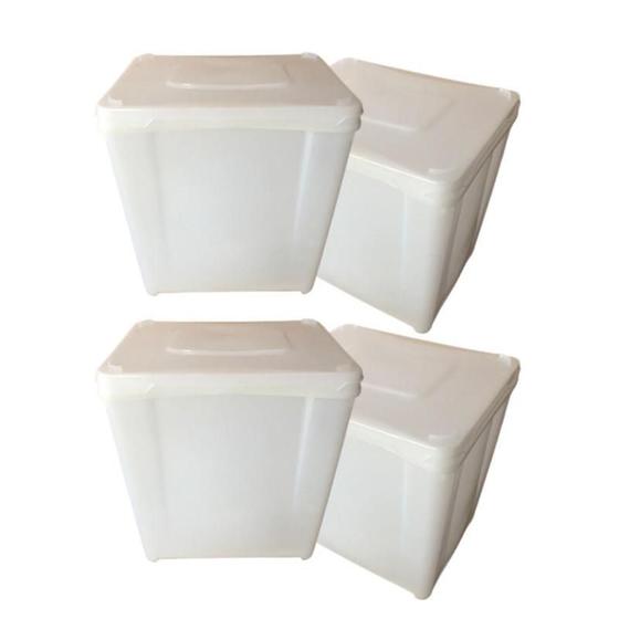 Imagem de Pote Retangular 10L Para Condimentos Com Tampa - 4 Pçs
