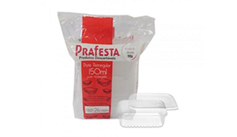 Imagem de Pote retangular 150 ml freezer e microondas com 20 unidades