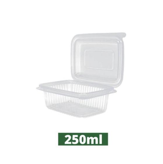 Imagem de Pote Retangular C/ Tampa Articulada 250ml c/ 24un Rioplastic