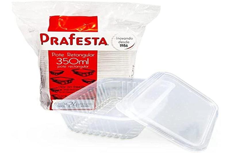 Imagem de Pote Retangular Microondas E Freezer 350ml C/72 Unidades - prafesta