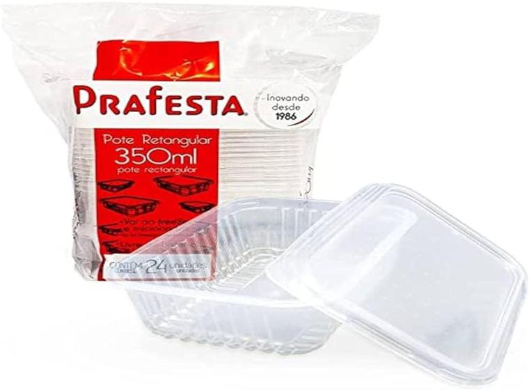 Imagem de Pote Retangular Microondas E Freezer 350ml C/96 Unidades - prafesta