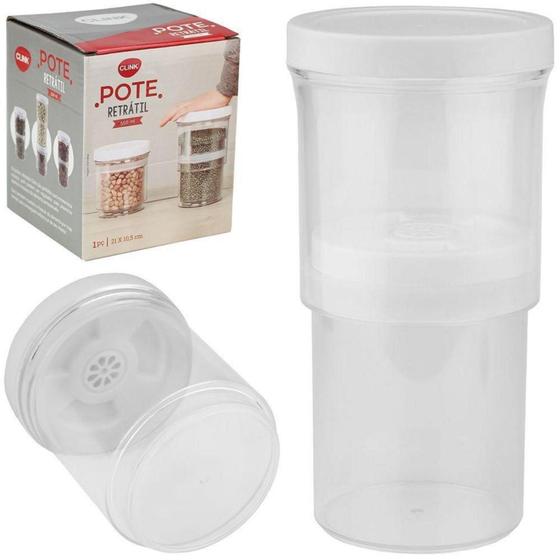 Imagem de Pote Retrátil com Vedação Vácuo 550ml + Aumenta para 1050ml