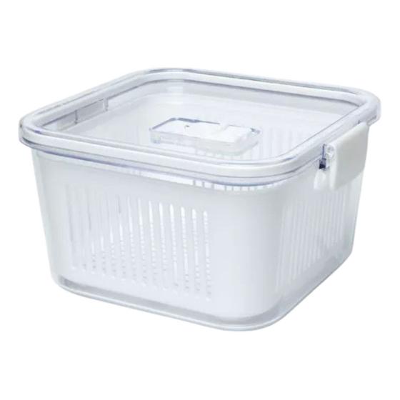 Imagem de Pote Slim Hermético Multiuso 1.360ml Com Cesto Branco