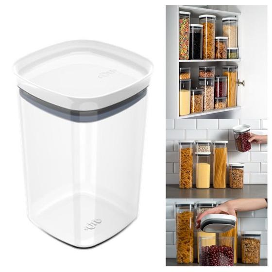 Imagem de Pote Tampa Hermético 1l Organizador Alimento Armário Cozinha Block - OB 200 Ou