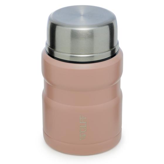 Imagem de Pote Térmico De Aço Inox Dupla Parede Com Colher Rosa Wolff