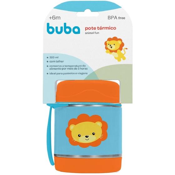 Imagem de Pote Térmico De Alumínio 320ml Animal Fun Leão 12119 - Buba