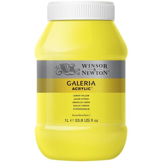 Imagem de Pote Tinta Acrílica Galeria Winsor & Newton 1 Litro Lemon Yellow