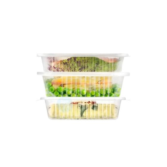 Imagem de Pote Transparente Retangular 400ml Com Tampa 5 Unidades