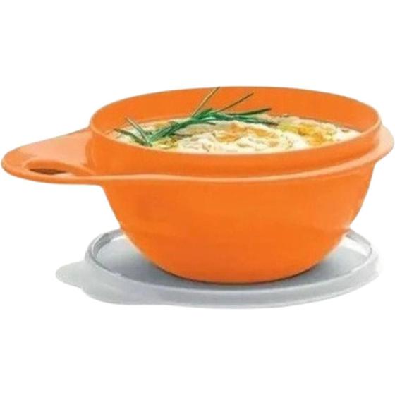 Imagem de Pote Tupperware Mini Criativa Laranja E Tampa Branca 600Ml