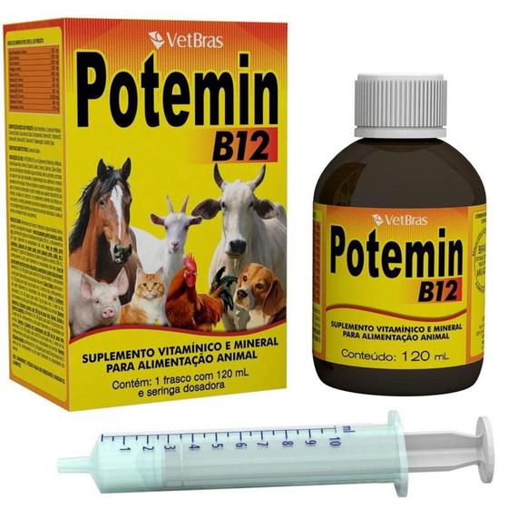 Imagem de POTEMIN B12 120ML VETBRÁS-Suplemento Vitamínico e Mineral - Vetbras