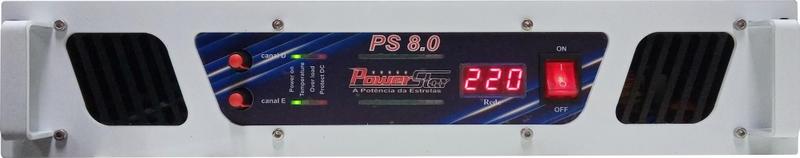 Imagem de potencia amplificador de audio powerstar PS8.0 8000w rms 2 ohms  bivolt automático