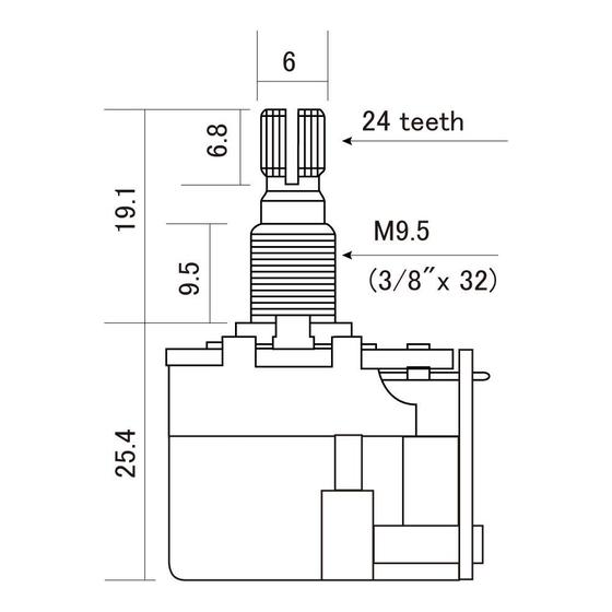 Imagem de Potenciômetro A250K Push-Pull DPDT Instrumentos CTS-A250-PP F035