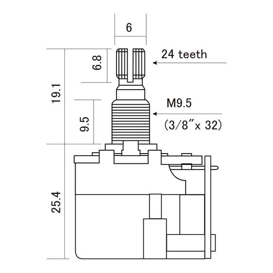 Imagem de Potenciômetro A500K Push-Pull DPDT Instrumentos CTS-A500-PP