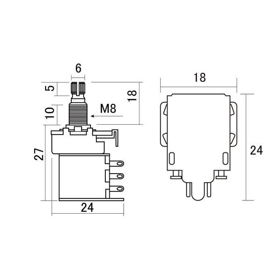 Imagem de Potenciômetro B500K Push/Pull Instrumentos Hosco PUSH-500B F035