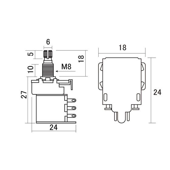 Imagem de Potenciômetro B500K Push/Pull Instrumentos Hosco PUSH-500B