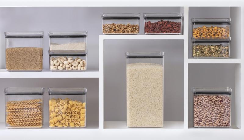 Imagem de Potes Alimentos Mantimentos Organiza Cozinha Kit com 11 Peças acrílico retangular