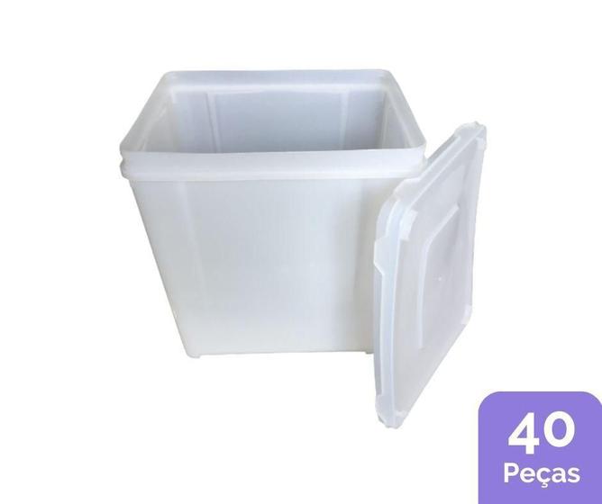 Imagem de Potes De Plastico Com Tampa - Kit 40 Peças
