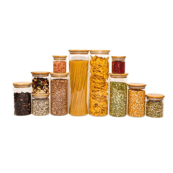 Potes de Vidro de Mantimentos com Tampa de Bambu 11 Pçs Oikos Menor preço em Potes de Vidro de Mantimentos com Tampa de Bambu 11 Pçs Oikos