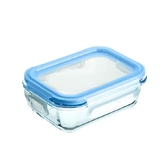 Imagem de Potes de Vidro Tampa Com Trava Pote Hermético Vidro Porta Mantimentos Marmita 1040ml Retangular