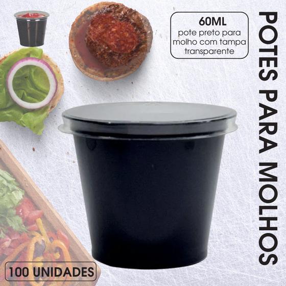 Imagem de Potes para Molhos Galvanotek G697 60ML Delivery com tampa 100 UNIDADES