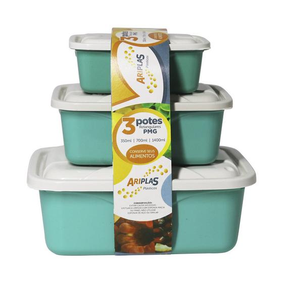 Potes Plásticos Freezer e Micro-ondas Kit com 3 Unidades Menor preço em Potes Plásticos Freezer e Micro-ondas Kit com 3 Unidades