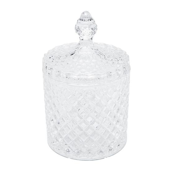 Imagem de Potiche Bomboniere De Cristal Decorativo Com Tampa Litt 17,5cm Para Mesa