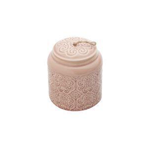 Imagem de Potiche ceramica embossed flowers marrom 11x11x13cm