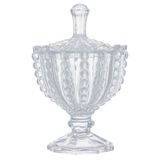 Imagem de Potiche Cristal Bolhas Transparente 14,5cm - Lyor