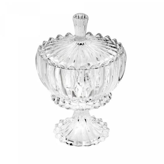 Imagem de Potiche Decorativo Cristal C/ Pé Geneva 11cmx18cm - Wolff