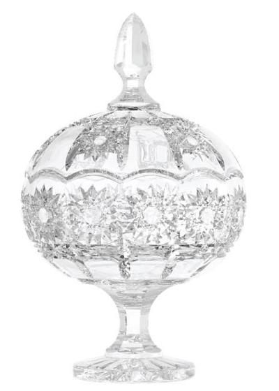 Imagem de Potiche decorativo de vidro com pe  900 ml - casambiente