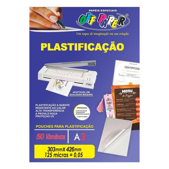 Imagem de Pouches Para Plastificação A3 50 Lâminas 303mmx426mm