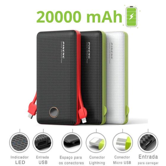 Imagem de Power Bank Bateria Portátil Pineng 20000mah Para Samsung A80