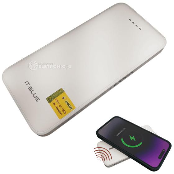 Imagem de Power Bank Carregador Portátil 15w Com Indicador de Carga Sem Fio 10000mah MAX0536