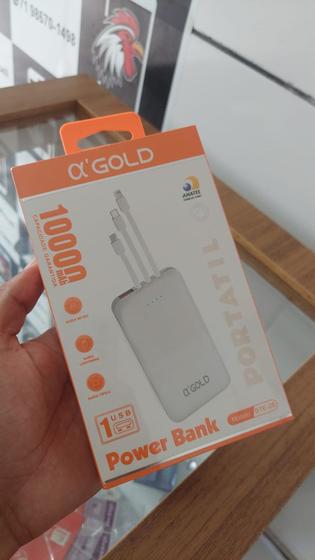 Imagem de Power Bank Carregador portátil com 3 cabos V8, Tipo C & Lightning