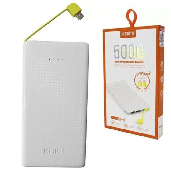 Imagem de Power Bank Carregador Portátil Kaidi 5000 Mah Slim Kd-952