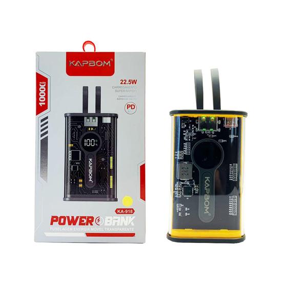 Power Bank Marca KAPBOM 10.000MAH 22W Modelo KA918 Menor preço em Power Bank Marca KAPBOM 10.000MAH 22W Modelo KA918