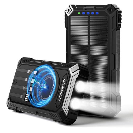 Imagem de Power Bank Solar WONGKUO 49800mAh com USB-C e Lanterna