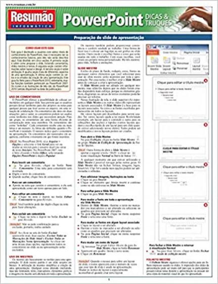 Imagem de Power Point - Dicas & Truques - Resumão Informática - Bf&a