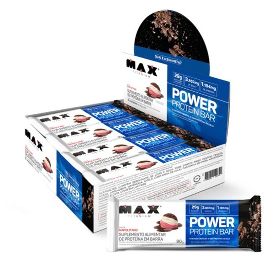 Imagem de Power Protein Bar 8un de 90g cada - Max Titanium