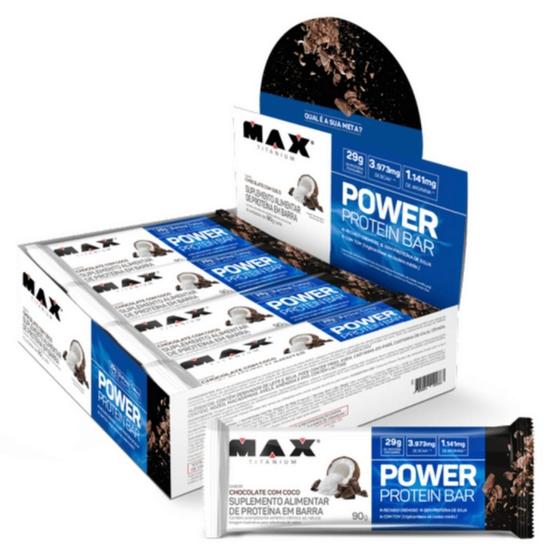 Imagem de Power Protein  Bar( Caixa 8 Unidades de 90g ) - Max Titanium