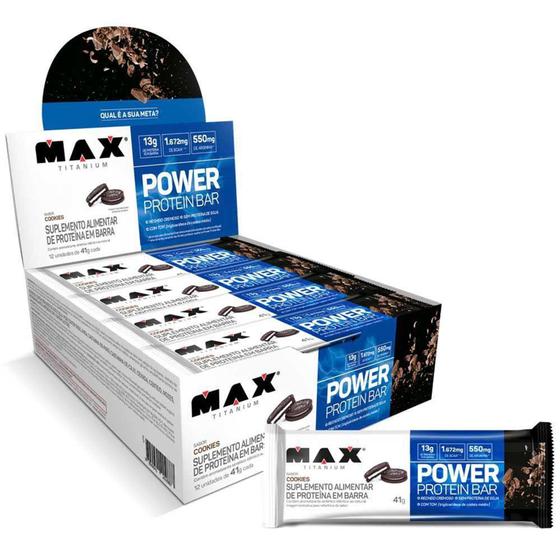 Imagem de Power Protein Bar Caixa com 12 unidades 41g Max Titanium - Max Titanium BR
